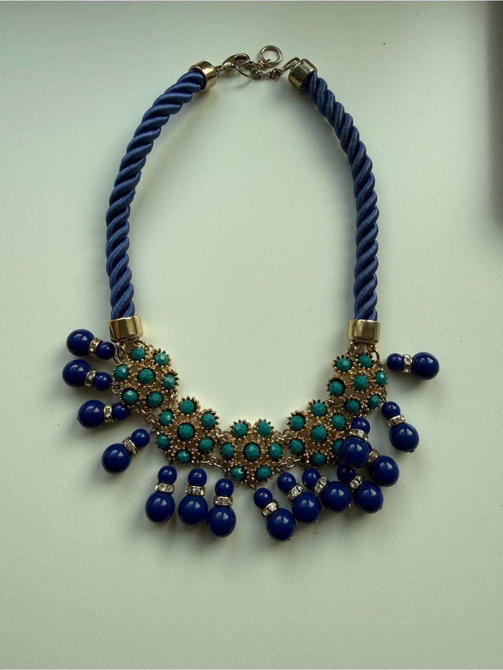 Blue and Teal Statement Necklace - Fashion Jewelry